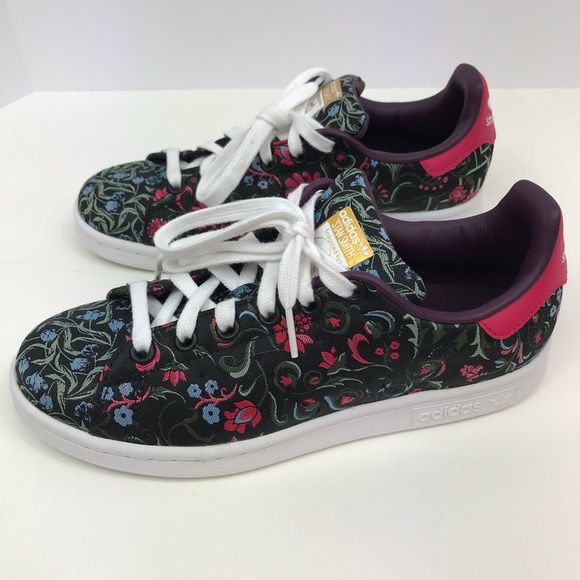 adidas black floral shoes